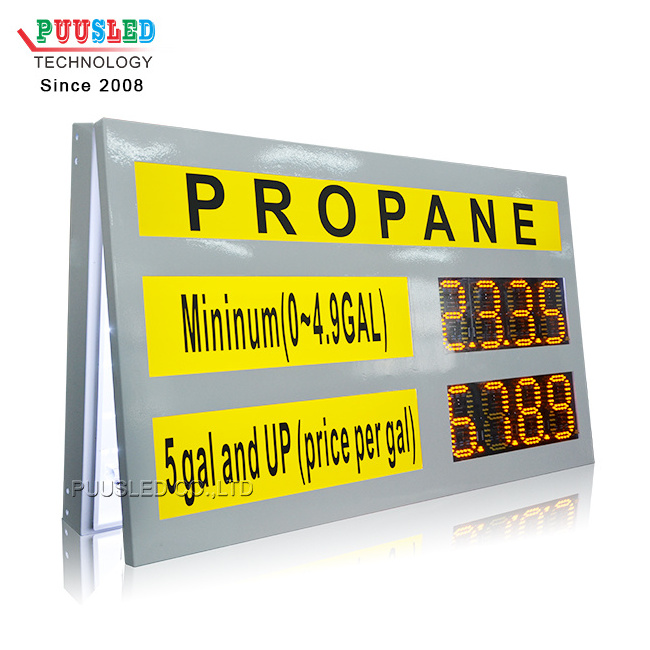 outdoor 6 inch yellow color led digit number led gas price digital sign pcb digital number gas price led display for gas station