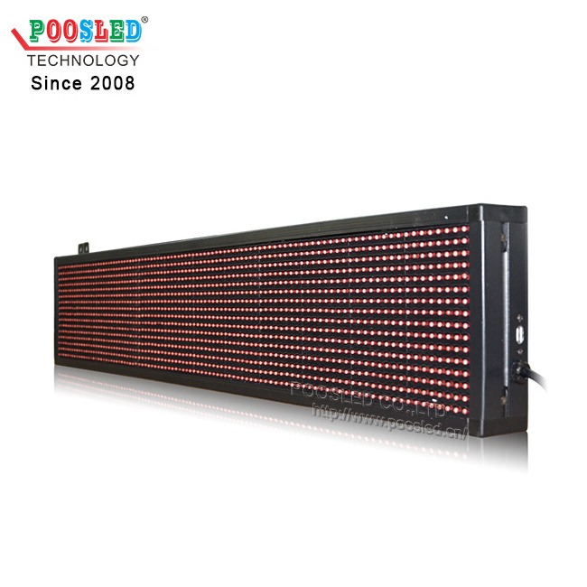 semi outdoor P10 red color scrolling text board moving advertising led display indoor electronic message sign