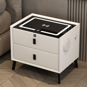 Smart Bedside Storage Drawers Touch Control Speakers Wireless Charger Smart Bedside Table