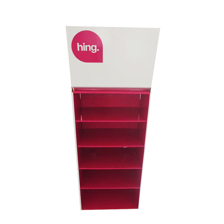 new hot sale merchandising shipper display cardboard floor shelf display stand