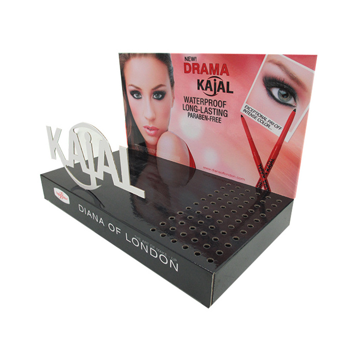 Custom Logo Makeup Mac Cosmetic pdq box cardboard counter display Stand for Eyelash