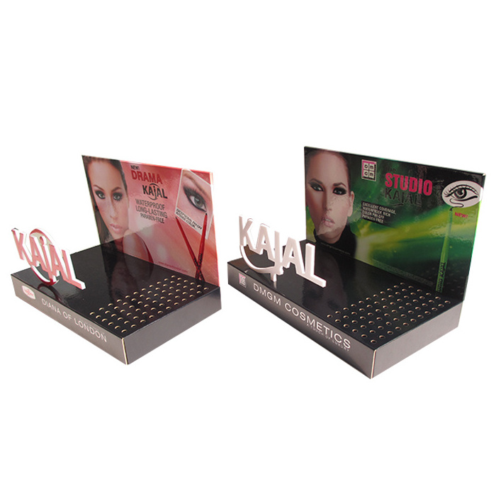 Custom Logo Makeup Mac Cosmetic pdq box cardboard counter display Stand for Eyelash