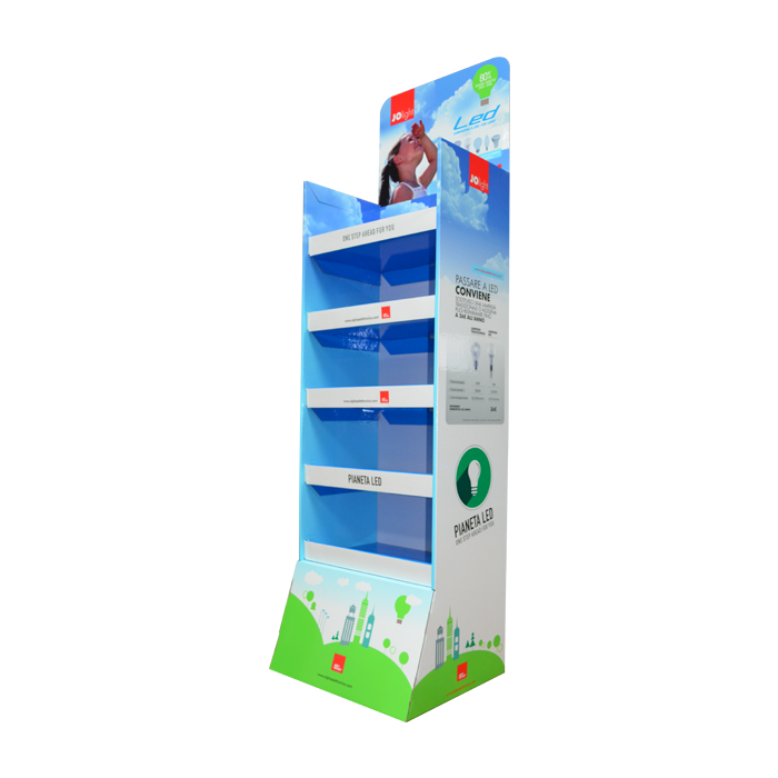 HOT New Free Custom Design Cheaper High Quality Promotion Recyclable Cardboard Display Racks Supermarket Lighting