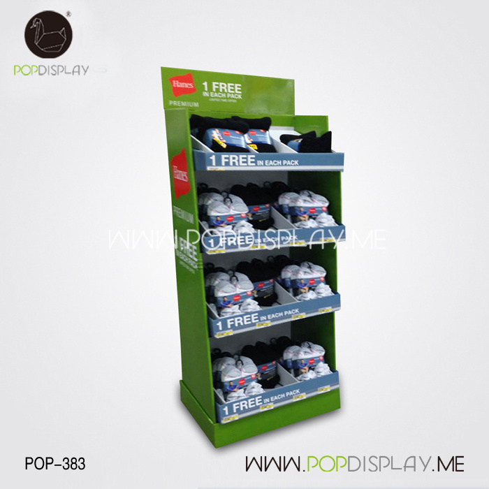 Store Retail POS Advertising Corrugated Printing Cardboard Floor Stocking Display Stand