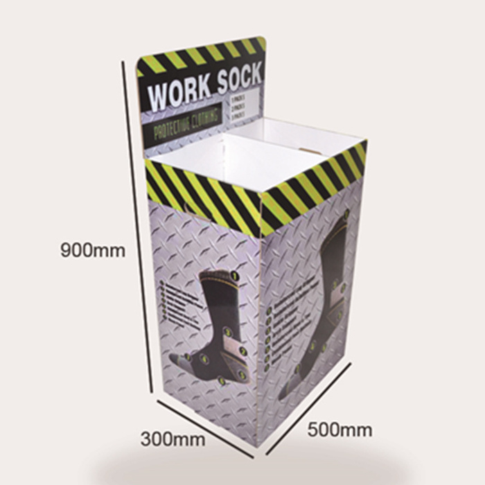 HOT Cheaper Display For Lays Socks Riser Supermarket Advertisement Cardboard Clothing Dump Bins