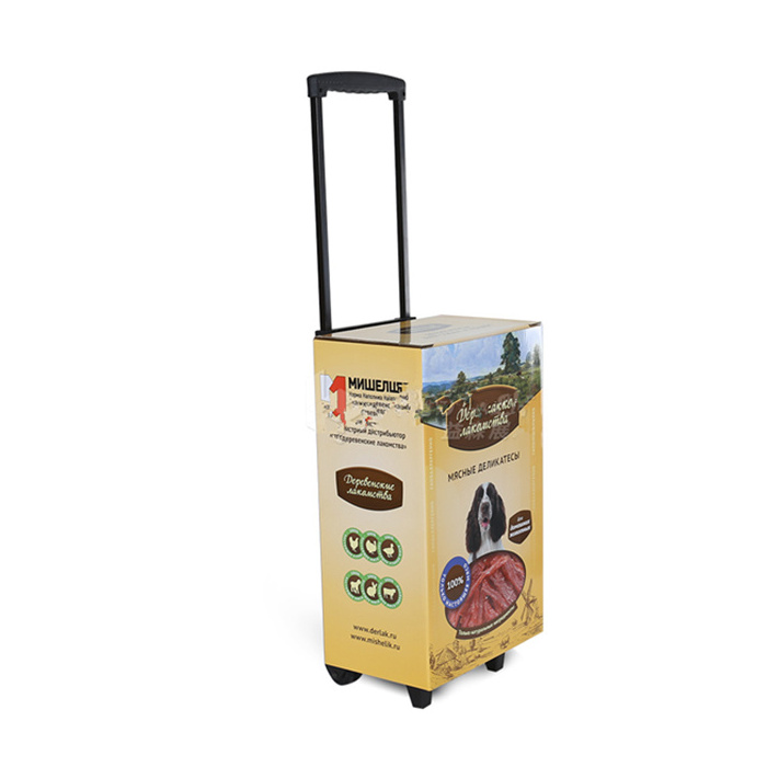 HOT New New style Cardboard Wheels Rack With Bags Pos Display For Wheel Trolley Box