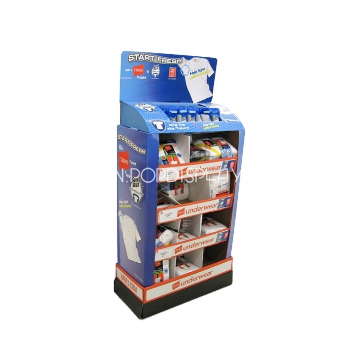 HOT Quality Supplier POS printing Corrugated Advertising Stocking Cardboard Floor Display Stand