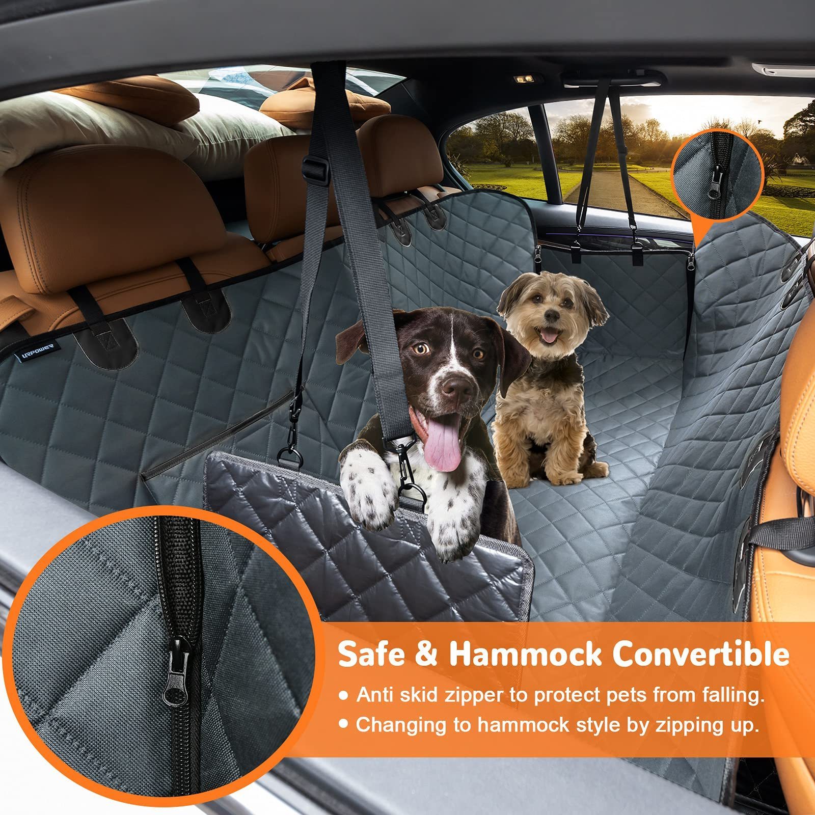 Dog Seat Cover Car Seat Cover for Pets 100%Waterproof Pet Seat Cover Hammock 600D Heavy Duty Scratch Proof Nonslip Durable Soft