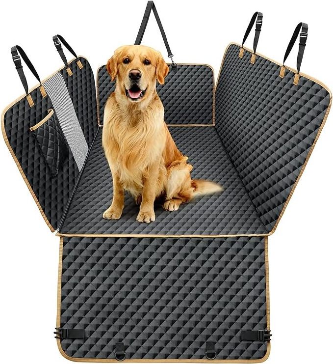 Dog Car Seat Cover for Back Seat Extra Larger with Strong Hard Bottom Car Back Seat Extender Dogs fit for all cars