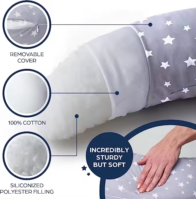 Nursing Pillow & Pregnancy Pillow Pillow for Sleeping Breastfeeding & Support with Removable Jersey Cover pregnancy cushion