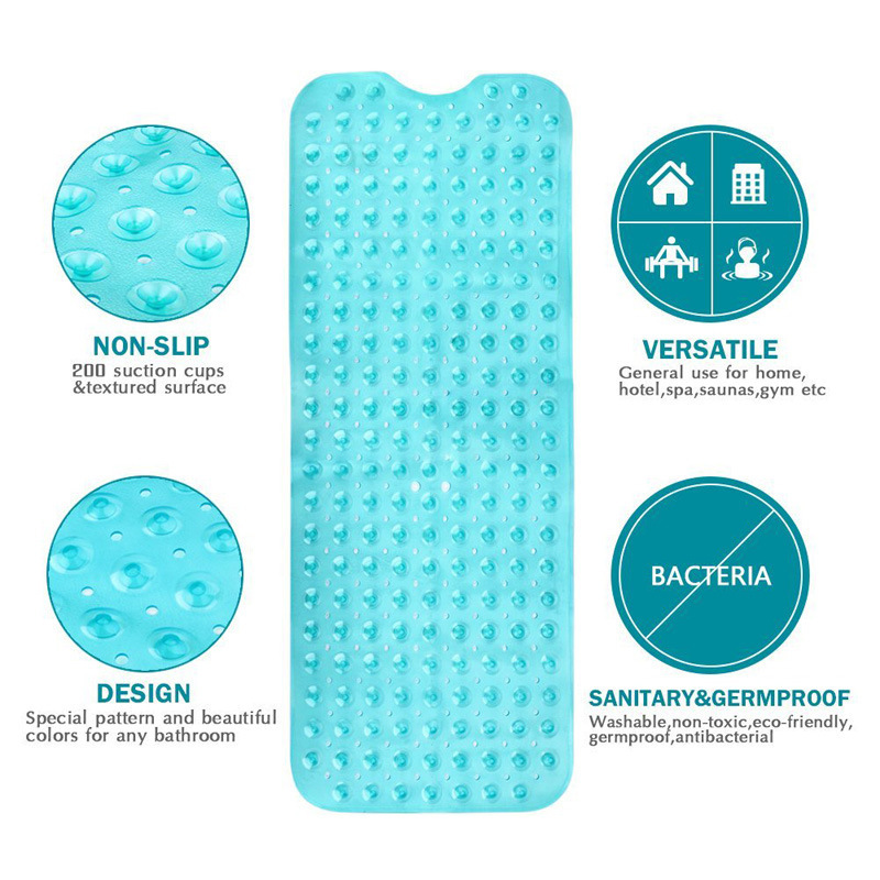 Machine Washable Bathtub Mats, Extra Large Tub Rug with Drain Holes and Suction Cups to Keep Floor Clean, Soft on Feet, Bathroom