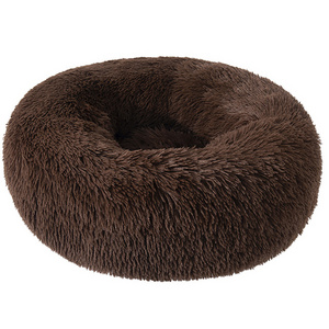 Super Soft Pet Bed Kennel Dog Round Cat Winter Warm Sleeping Bag Long Plush Large Puppy Cushion Mat Portable Cat Supplies