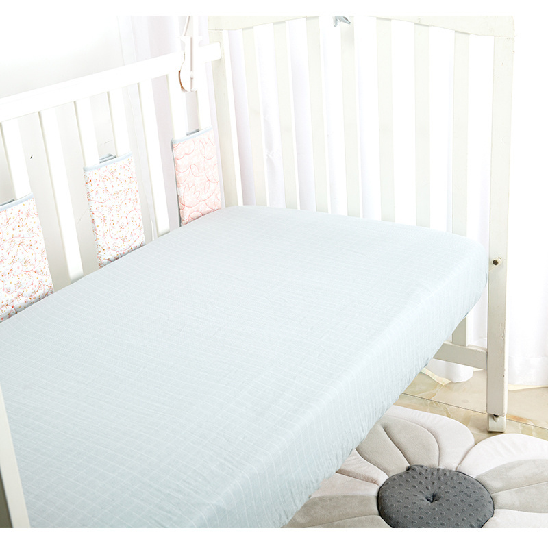 Muslin Fitted Crib Sheets 100% Cotton Baby Cot Sheets for Standard Crib Mattress 28 X 52 Inches