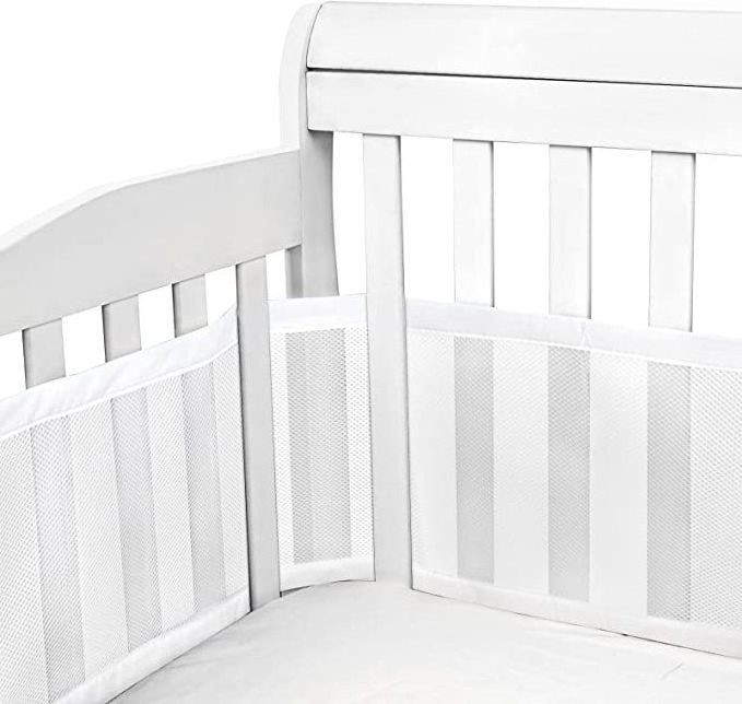 Baby Breathable Mesh Cot Crib Liner  Bumper Classic Collection Fits Solid End Cots Anti-Bumper