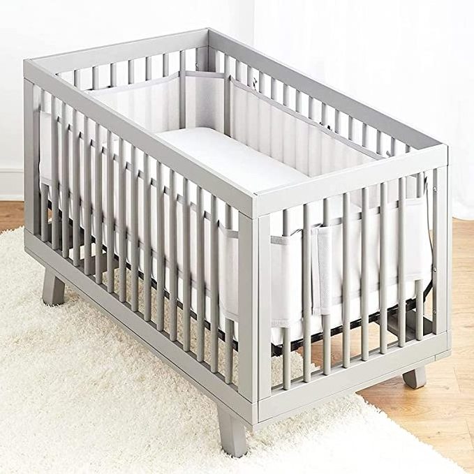 Baby Breathable Mesh Cot Crib Liner  Bumper Classic Collection Fits Solid End Cots Anti-Bumper