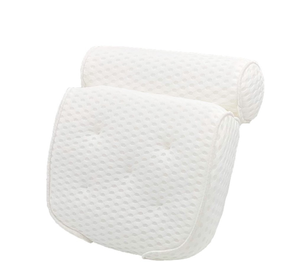 white bath pillow spa 3D mesh bath pillow with suction cup for tub in bathroom gel bath pillow