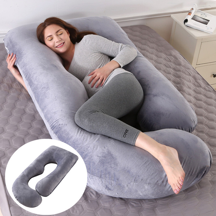 Detachable Pregnancy Pillows for Sleeping  U Shaped Full Body Pillow with Removable Cooling Bamboo Cover Pregnant for Women