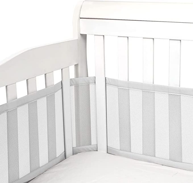 Baby Breathable Mesh Cot Crib Liner  Bumper Classic Collection Fits Solid End Cots Anti-Bumper