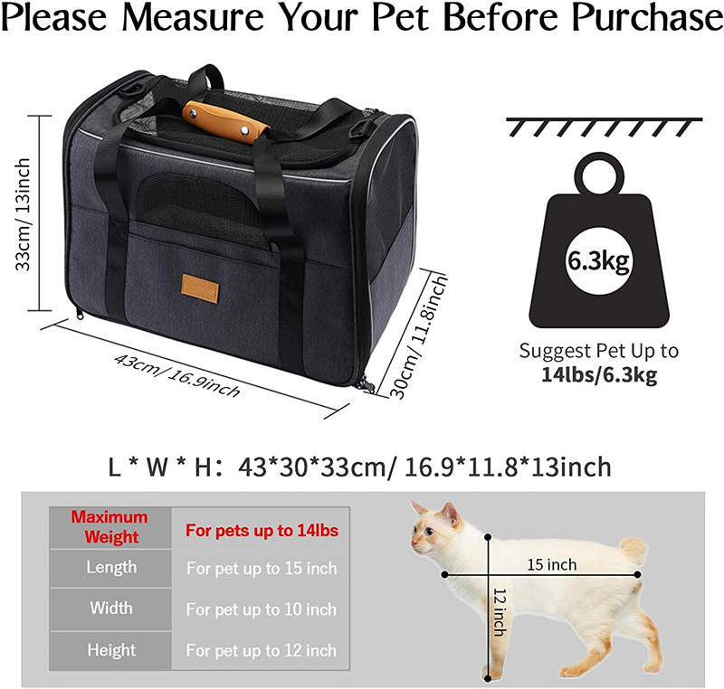 High quality Pet Carrier  for Cats and Dogs Portable Cozy Travel dog carrier Bag Car Seat Safe Carrier