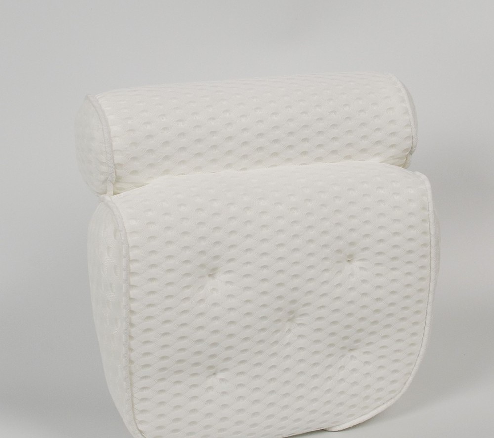 white bath pillow spa 3D mesh bath pillow with suction cup for tub in bathroom gel bath pillow