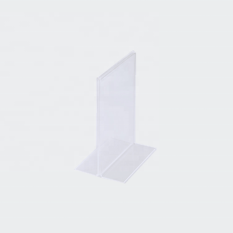 Free Sample T Shape Acrylic Table Sign Holder for Menu Display