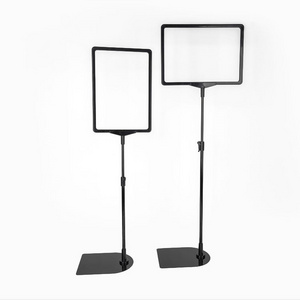 Free Samples Metal Supermarket Display A4 Adjustable Pedestal Sign Stand For Promotion