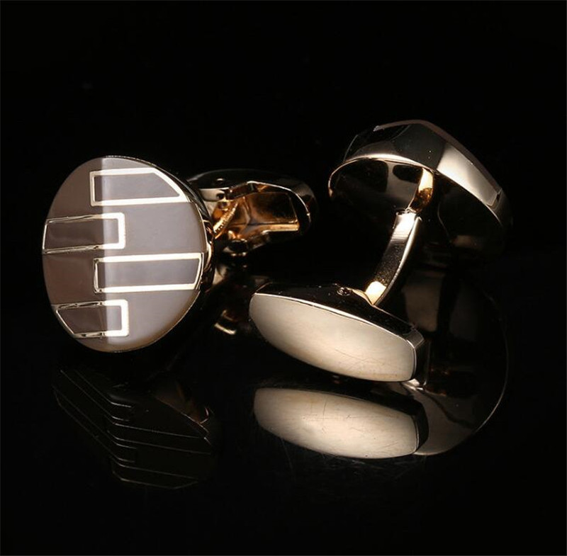 High Quality French Fastener Business Men's Jewelry Enamel Cufflinks in Cuff Links