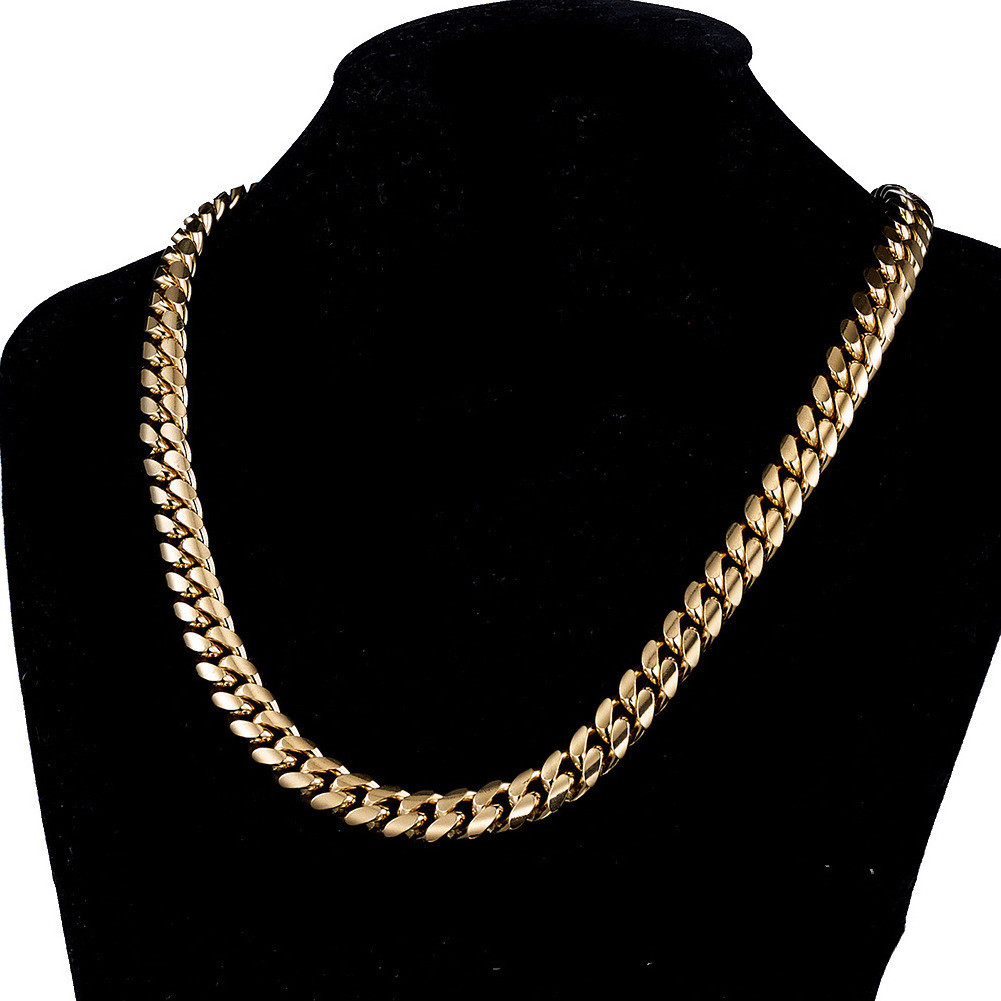 Stainless Steel Chain Necklace 18K Gold Plated 6MM-22MM Curb Cuban Necklace Miami Cuban Link Chain Mes Chain