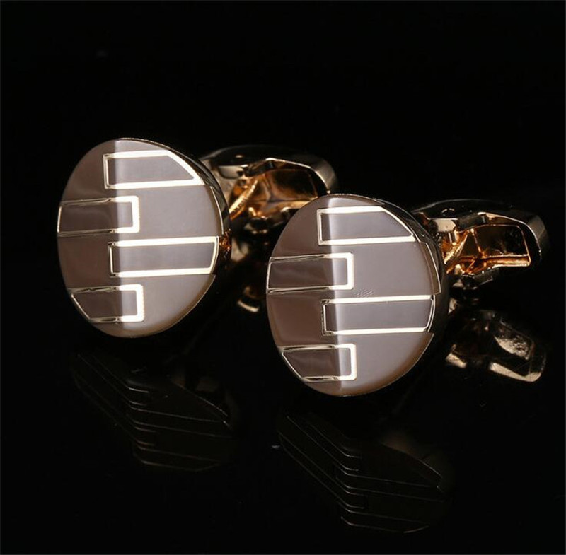 High Quality French Fastener Business Men's Jewelry Enamel Cufflinks in Cuff Links