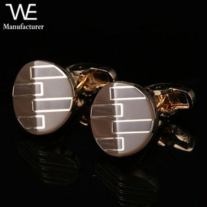 High Quality French Fastener Business Men's Jewelry Enamel Cufflinks in Cuff Links