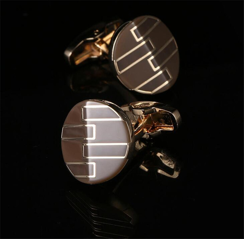 High Quality French Fastener Business Men's Jewelry Enamel Cufflinks in Cuff Links