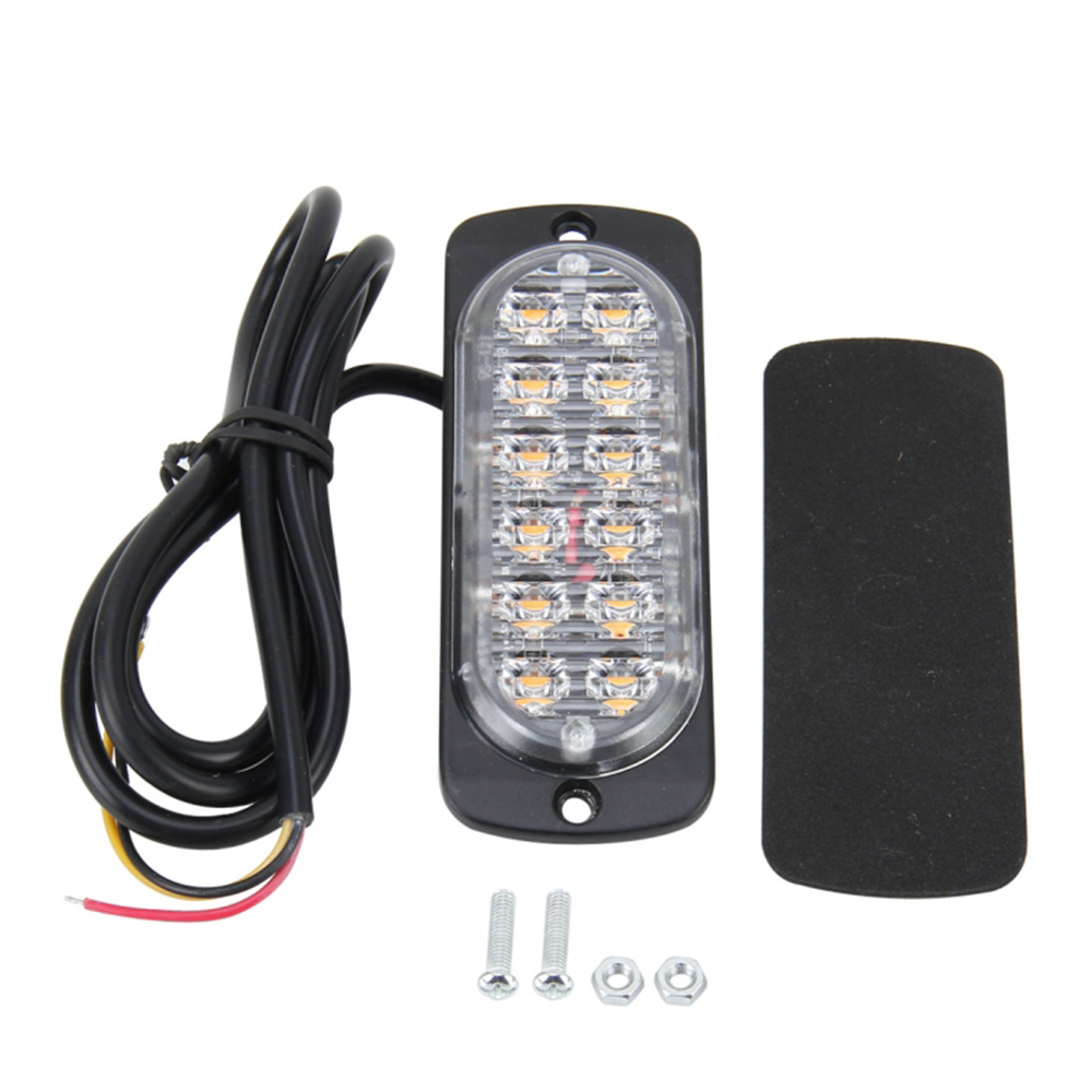 12Leds 48W 19 Mode Strobe Type Flashing Side Warning Lights Rechargeable 12V 24V DC Auto Truck Led Lamp