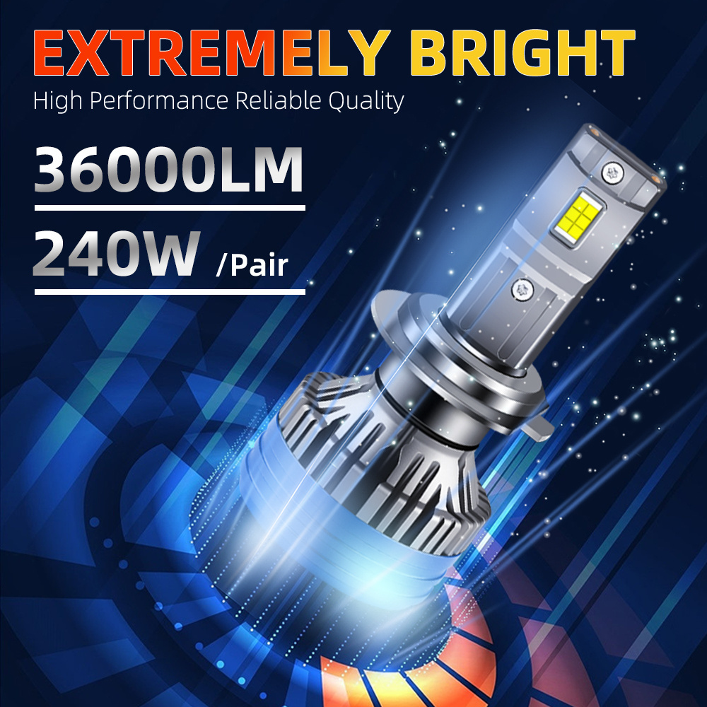 2023 P17 240W Super Power Led Headlight Bulb H4 H7 H11 Car Headlights Luces Led Para Autos Led Bulb for Car IP68 Universal