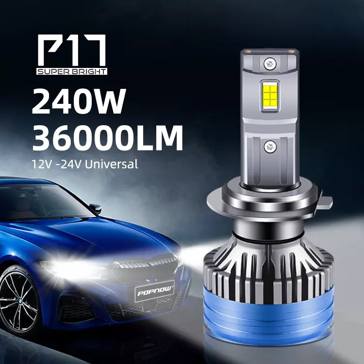 2023 P17 240W Super Power Led Headlight Bulb H4 H7 H11 Car Headlights Luces Led Para Autos Led Bulb for Car IP68 Universal