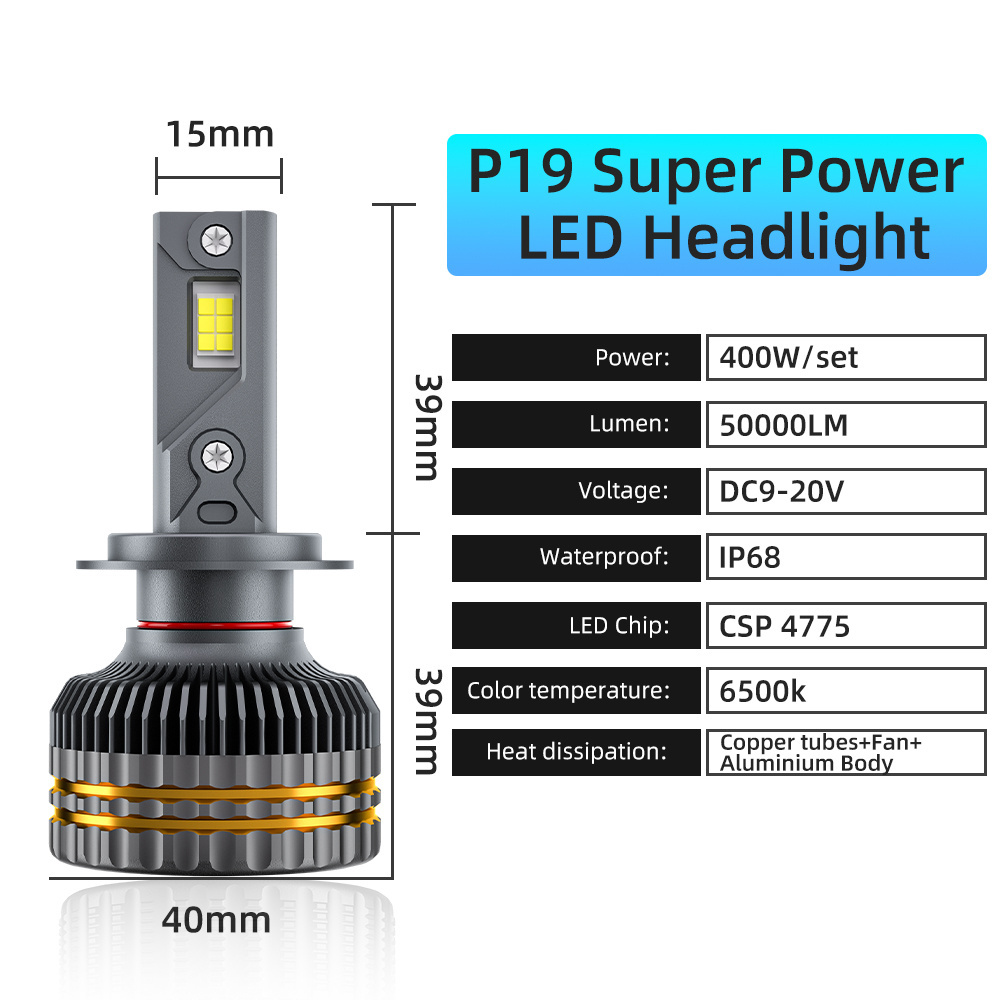 POPNOW 400W High Power Car LED Headlight Bulb H4 led headlight 9005 9006 h11 h7 6500k White LED Headlights