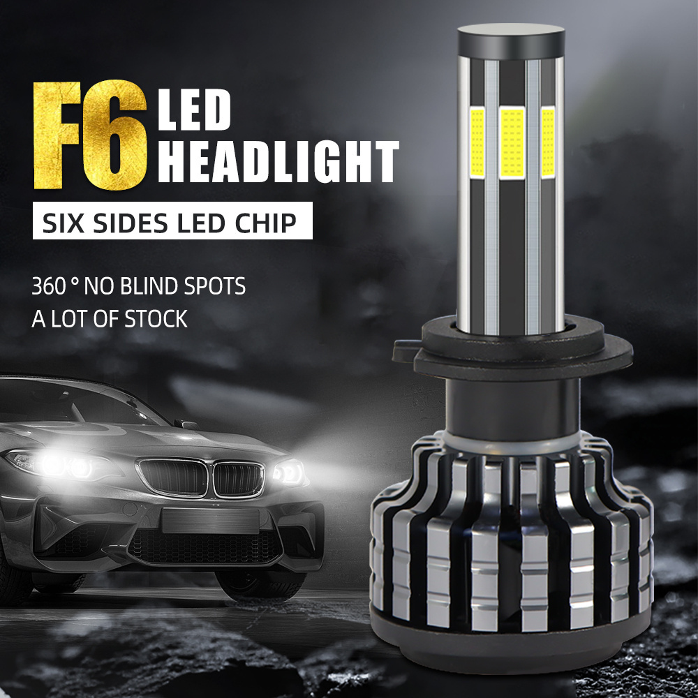 90W Auto high low beam 6 side H7 bulb h4 led with sample led car headlights