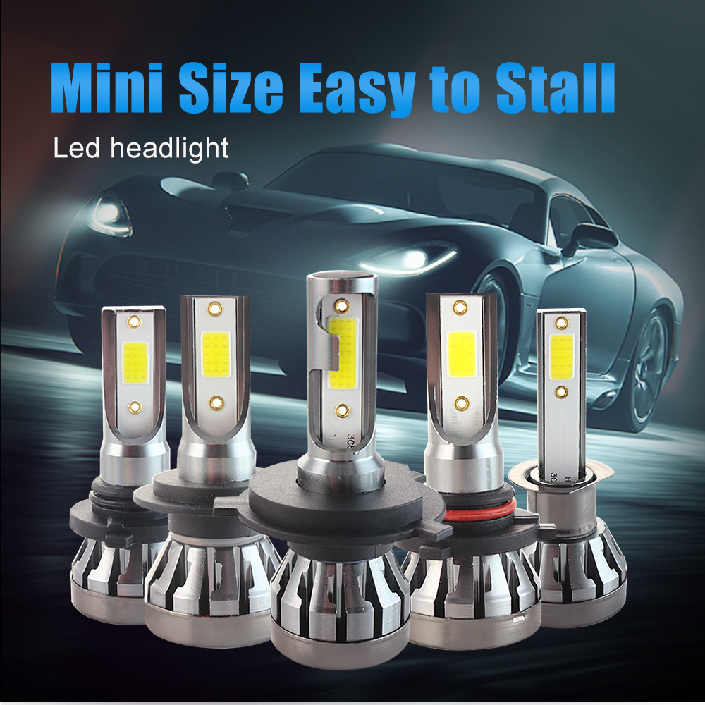 Brightest C6 h4 led headlight bulb high power h4 high low beam H11 h7 lamp H13 9005 9006 h1h27880 led h7 headlight h4 bulb