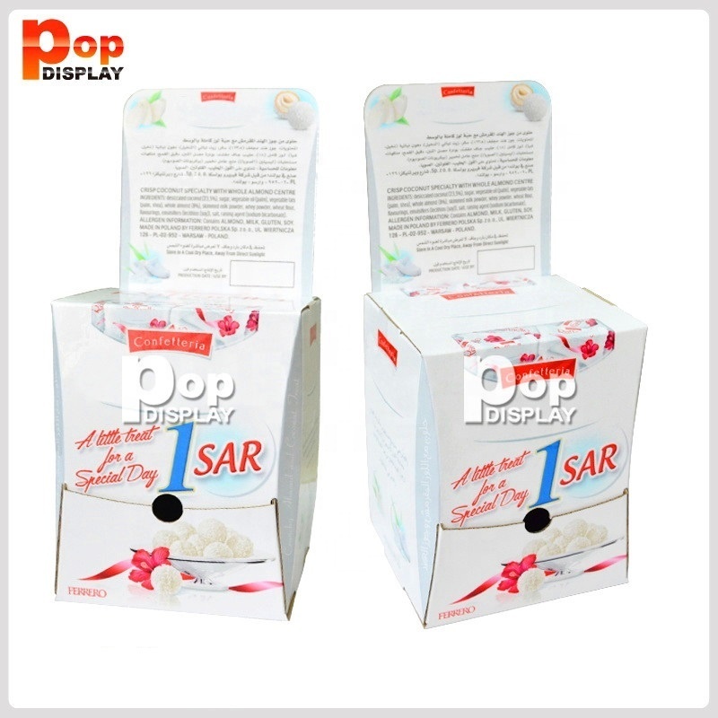 Professional manufacturer custom made PDQ countertop display super market chocolate stand racks