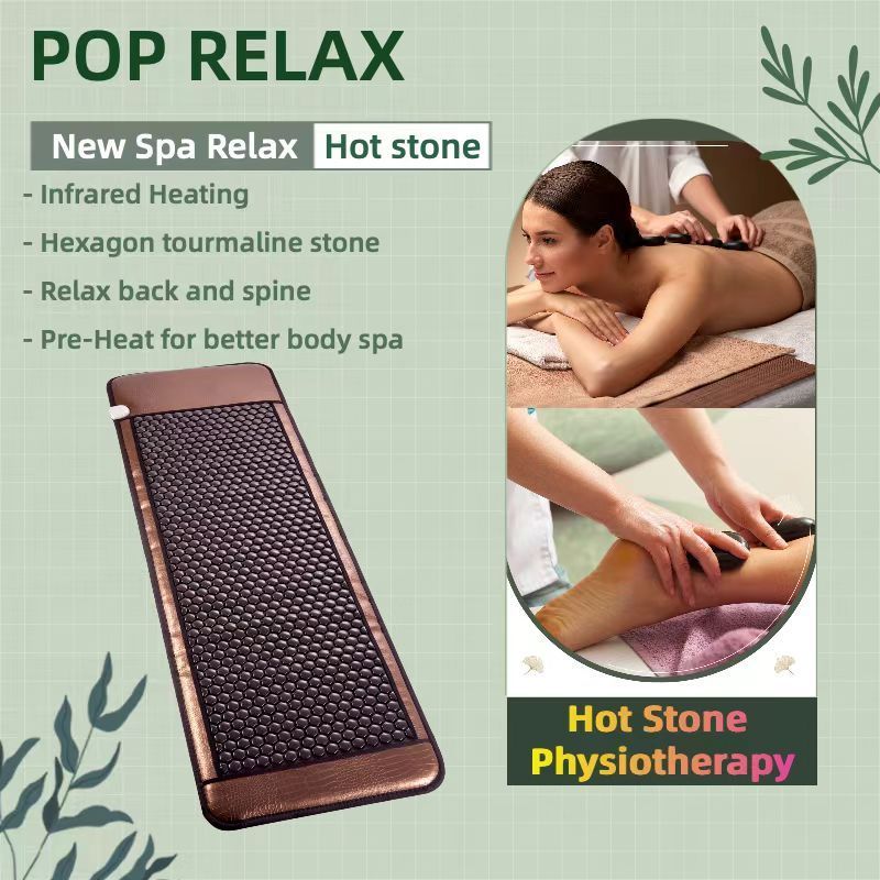 Poprelax Korean PEMF Nugar Best far infrared negative ion electric thermal heating therapy mat pad tourmaline jade bed mattress