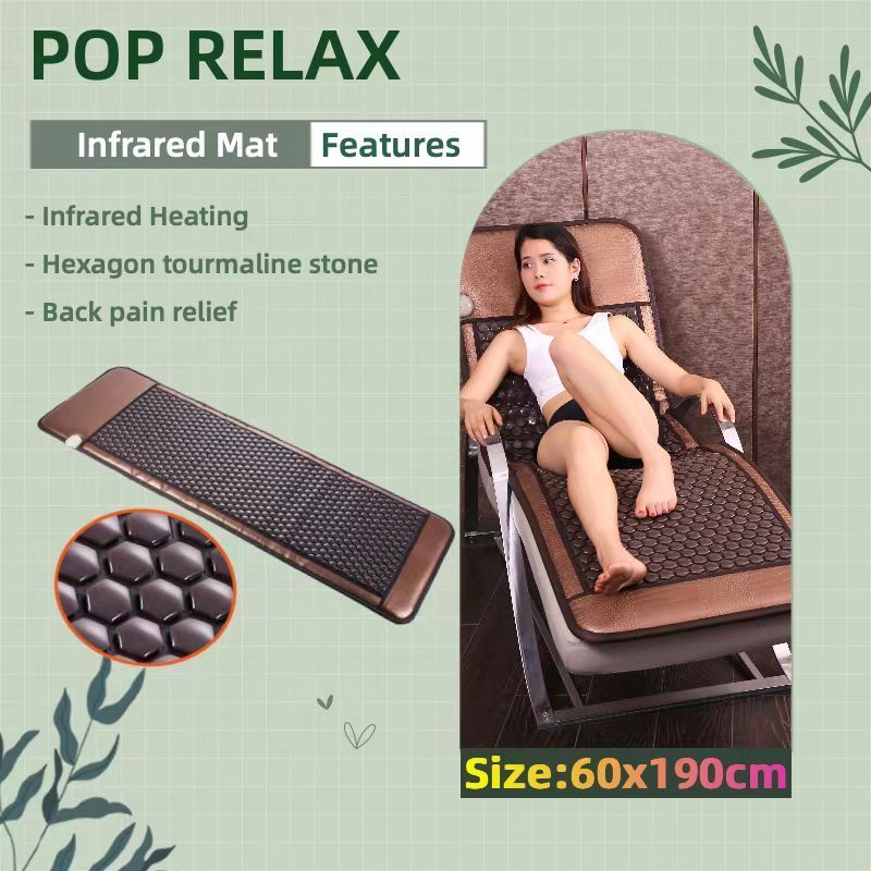 Poprelax Korean PEMF Nugar Best far infrared negative ion electric thermal heating therapy mat pad tourmaline jade bed mattress