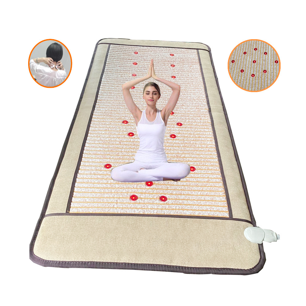 Hot pick Korean Pemf photon light massage bed mat thermal jade tourmaline mattress price  electric mat infrared heating pad