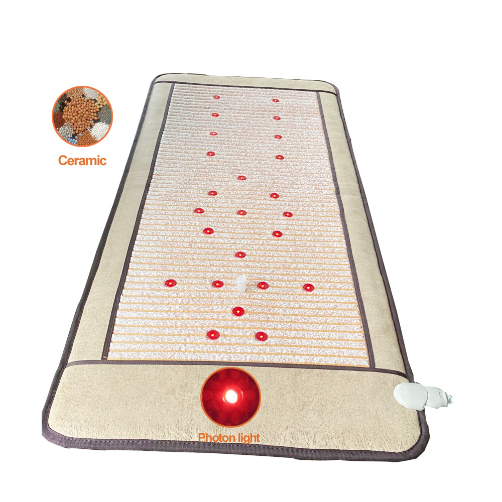 Hot pick Korean Pemf photon light massage bed mat thermal jade tourmaline mattress price  electric mat infrared heating pad