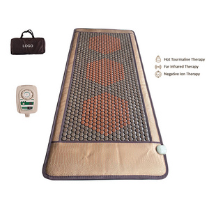 Korean Jade Tourmaline Stone Ceratonic Thermal Mat Far Infrared Heating Massage Bed Mattress Mat