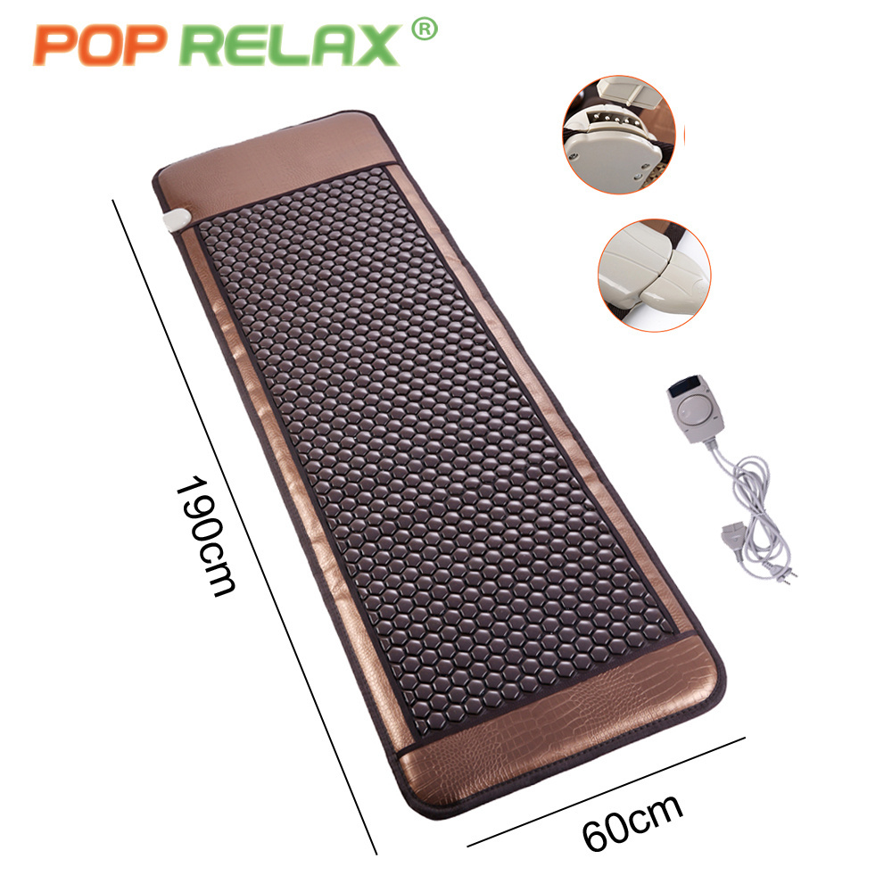 Poprelax Korean PEMF Nugar Best far infrared negative ion electric thermal heating therapy mat pad tourmaline jade bed mattress