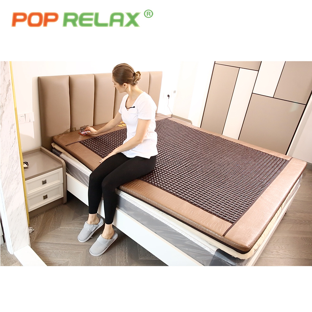 Korea Tourmaline far infrared heating pad mattress with built-in control panel electric  pemf double massage healthcare bed mat