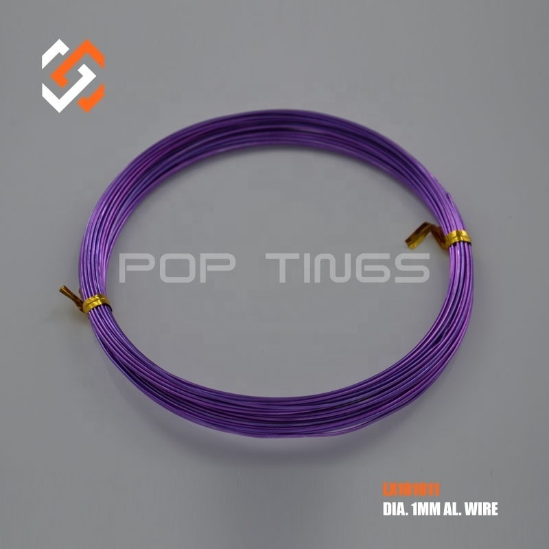 Economic Diameter 1mm Aluminium Craft Wire LX101011 Flexible Beading Wire in Purple color For Jewelry Making