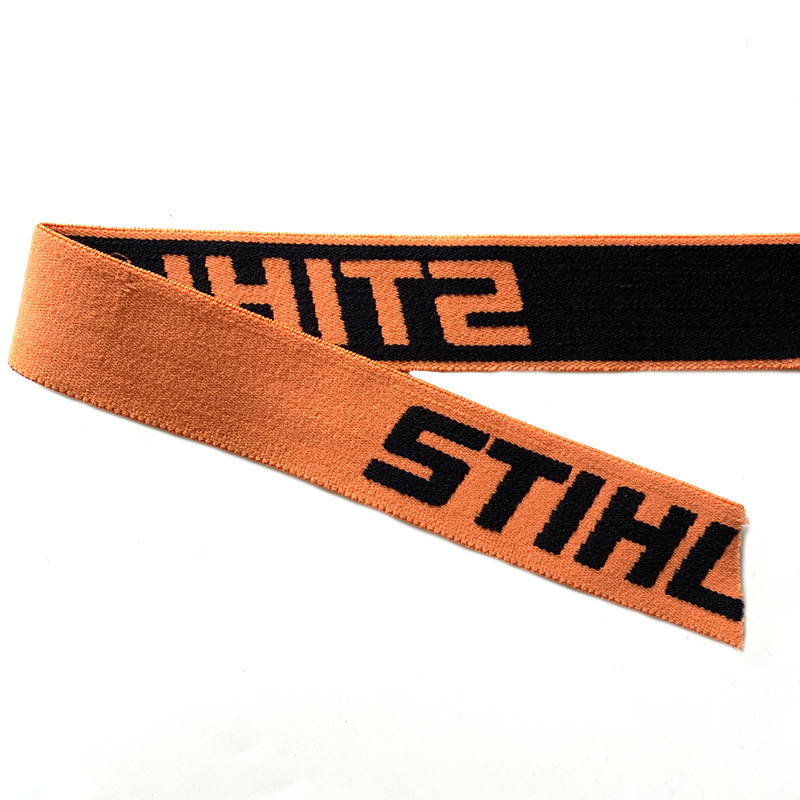 High quality New design with logo custom super soft Nylon Woven Jacquard  elastic band for Heavy duty Suspender