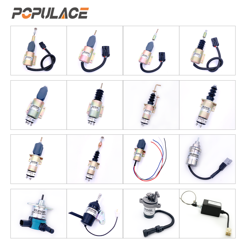 POPULACE Stop Solenoid Valve XHQ-PT 24V Engine Fuel Shut Off Pull Push Solenoid XHQ-PT 24V XHQ-PT 12V