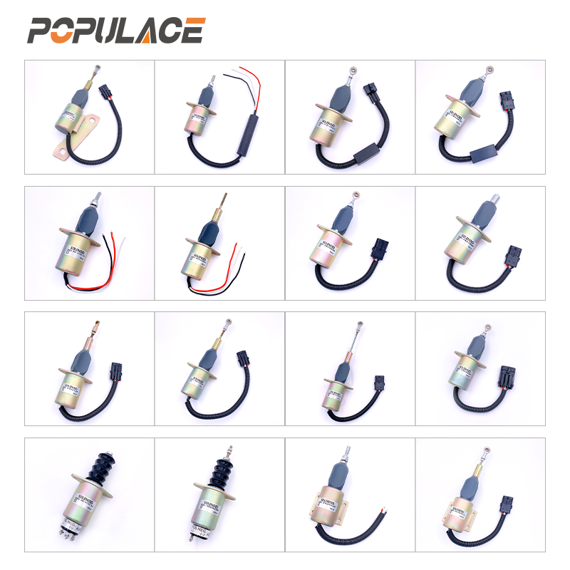 POPULACE Stop Solenoid Valve XHQ-PT 24V Engine Fuel Shut Off Pull Push Solenoid XHQ-PT 24V XHQ-PT 12V