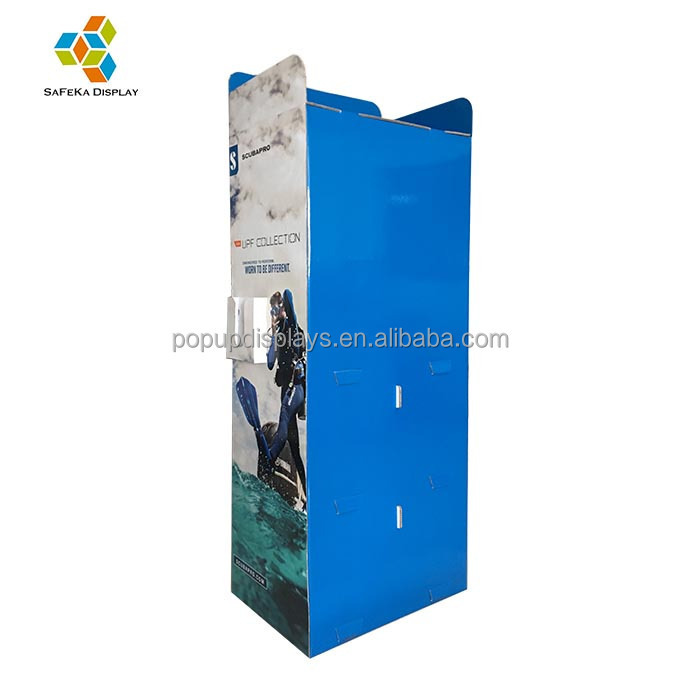 Portable Stand Pos Cardboard Tshirt Clothing Shelf Corrugated Custom Display